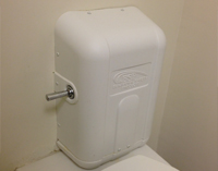 Ligature Resistant Flush Valve Cover Demonstration - 3 Secured on Toilet